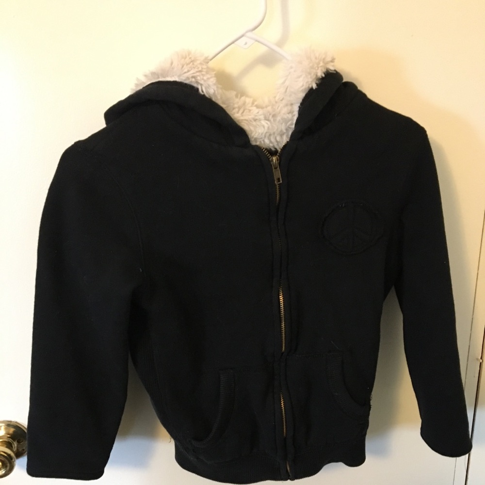 GIRLS SMALL love me zip up Black jacket
